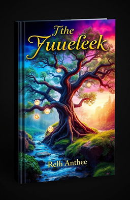 A stunning 3D book cover featuring a mystical forest setting, with vibrant colors and enchanting lighting that highlights the lush, magical elements of the scenery