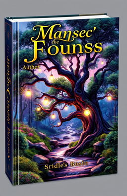 A stunning 3D book cover featuring a mystical forest setting, with vibrant colors and enchanting lighting that highlights the lush, magical elements of the scenery