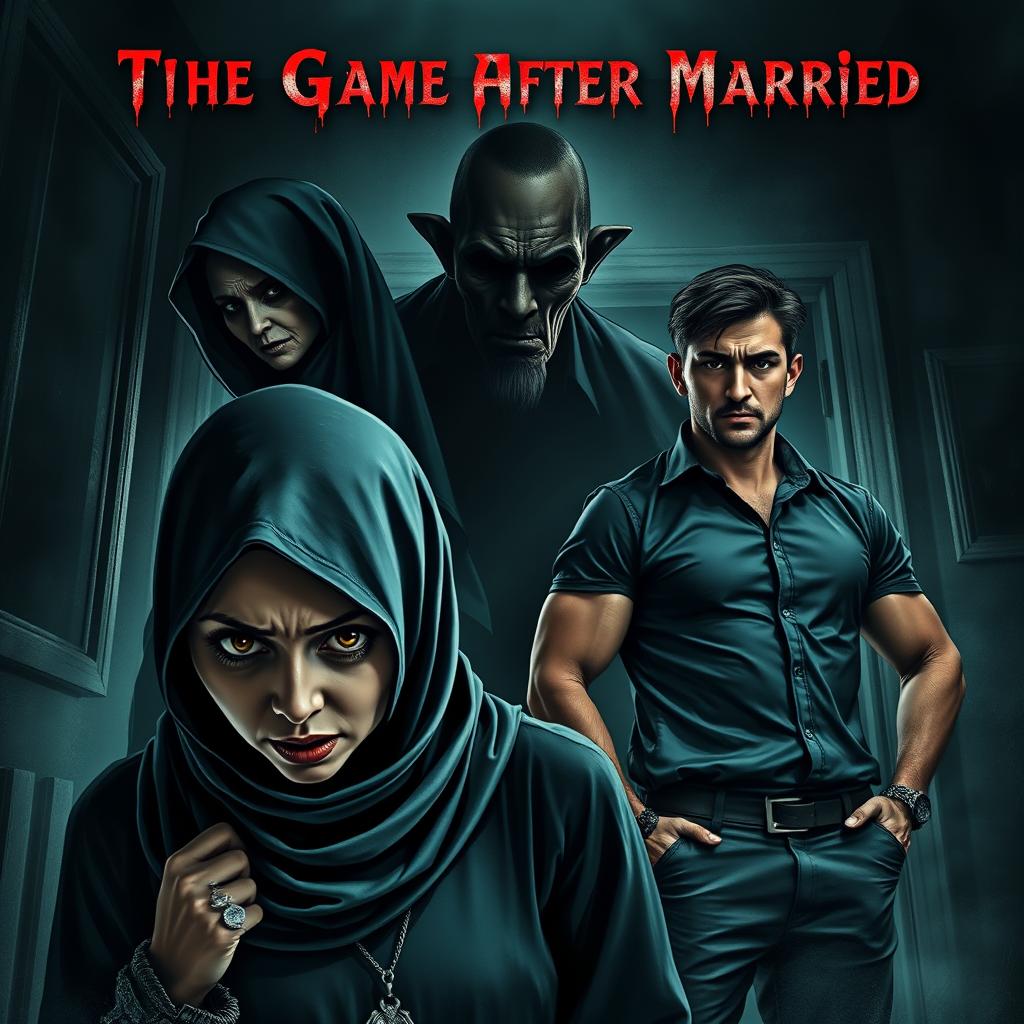 A chilling cover for a horror novel titled 'The Game After Married