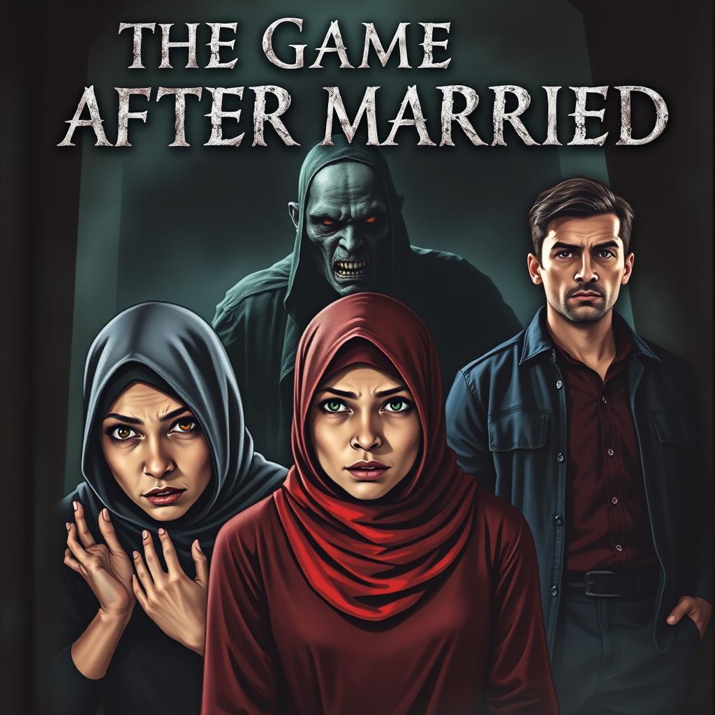 A chilling cover for a horror novel titled 'The Game After Married