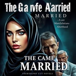 The cover of a horror novel titled 'The Game After Married', featuring a beautiful woman wearing a hijab, exuding an air of mystery and elegance