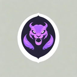 An intimidating emblem featuring a coiling viper, imbued with a demonic purple glow against a stark black background. The sinister purple light illuminating the viper enhances its danger and allure, creating a bold and powerful logo.