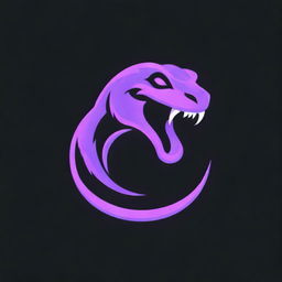 An intimidating emblem featuring a coiling viper, imbued with a demonic purple glow against a stark black background. The sinister purple light illuminating the viper enhances its danger and allure, creating a bold and powerful logo.