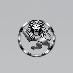 A sleek and modern logo design for a car brand featuring a majestic lion in the center