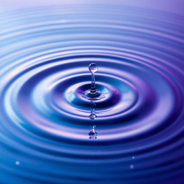 An artistic representation of a blue and purple ripple effect, showcasing vibrant colors and dynamic movement