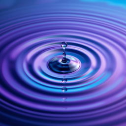 An artistic representation of a blue and purple ripple effect, showcasing vibrant colors and dynamic movement