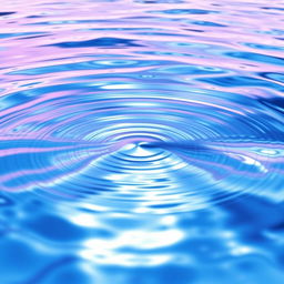 A mesmerizing water surface showcasing a ripple effect with a harmonious blend of blue, purple, and white tones