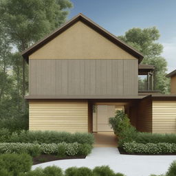 Transform the provided elevation photo into an aesthetically pleasing rendering