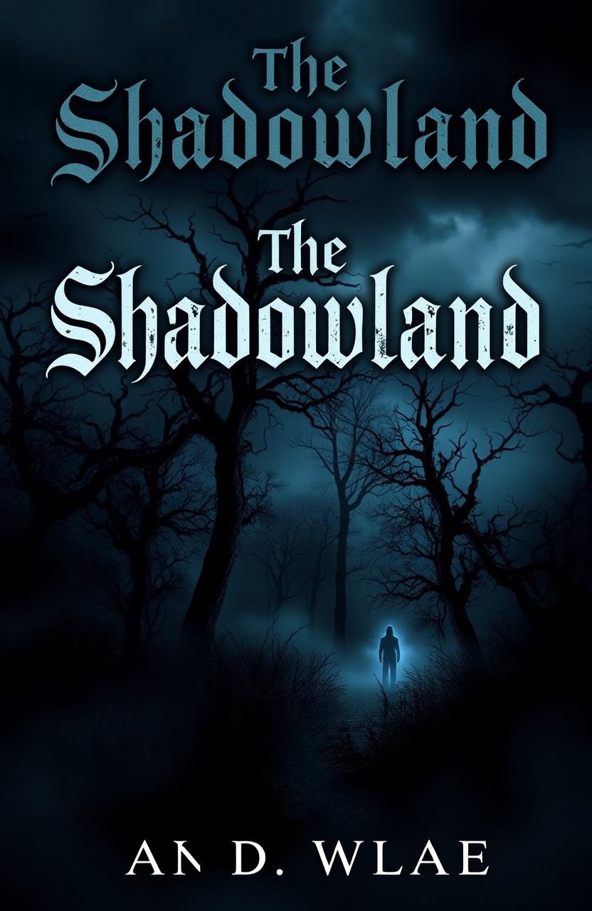 A chilling horror book cover titled 'The Shadowland'