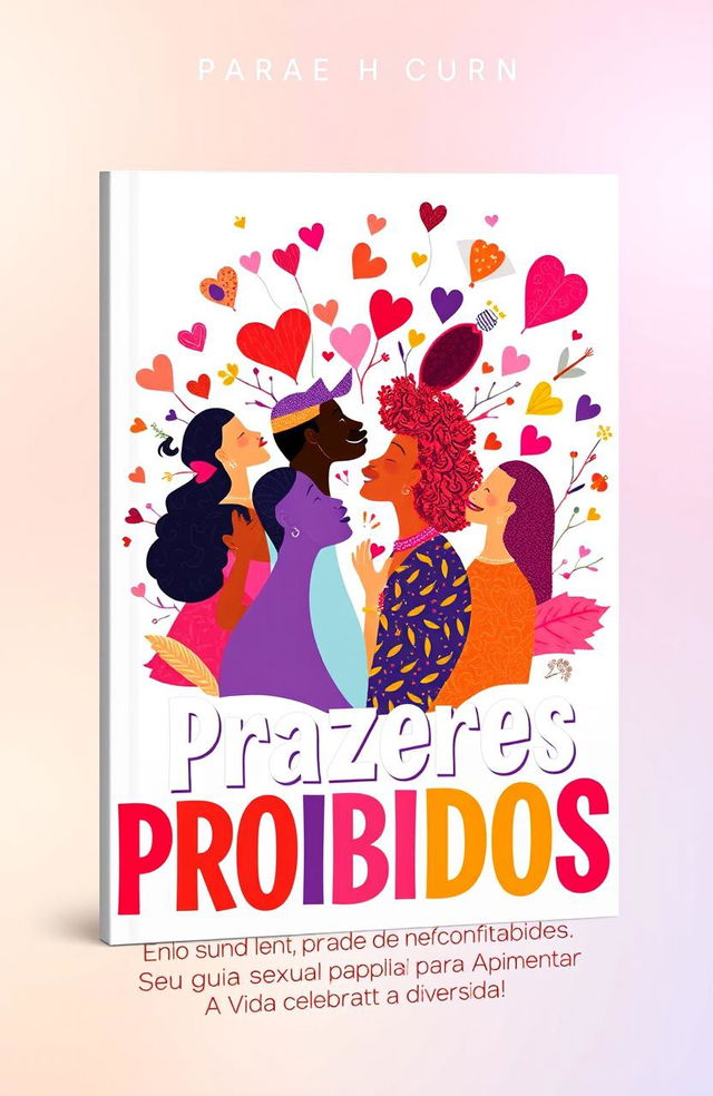 A vibrant and engaging book cover design titled 'Prazeres Proibidos: Seu Guia Sexual Para Apimentar A Vida e Celebrar a Diversidade'