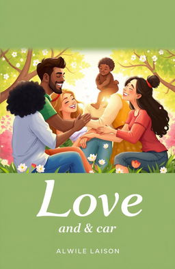 A beautifully illustrated book cover depicting a warm scene of love and care among diverse individuals