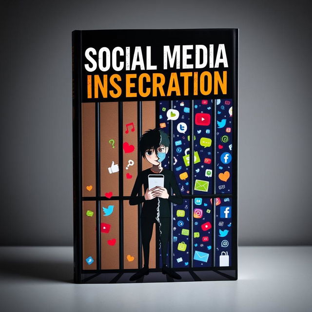 A striking book cover featuring a bold and dynamic design that symbolizes the theme of social media and incarceration