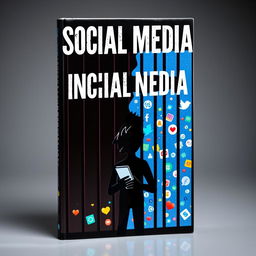 A striking book cover featuring a bold and dynamic design that symbolizes the theme of social media and incarceration