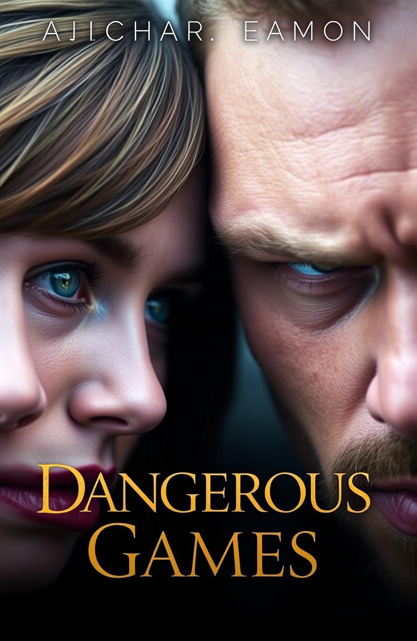 A close-up of the faces of two characters named Rowan and Eamon, capturing their intense expressions in a confrontation