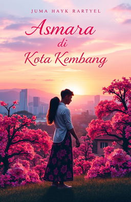 A romantic novel cover for a book titled 'Asmara di Kota Kembang'