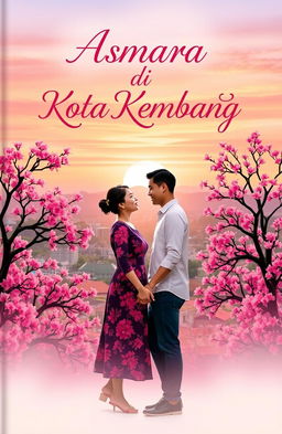 A romantic novel cover for a book titled 'Asmara di Kota Kembang'