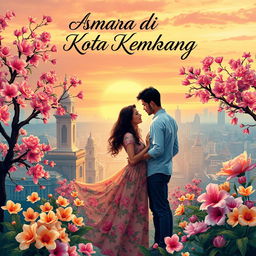 A captivating novel cover design for the book titled 'Asmara di Kota Kembang'