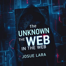 A captivating and mysterious book cover for the novel titled 'The Unknown in the Web' by Josue Lara