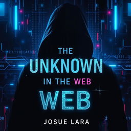 A captivating and mysterious book cover for the novel titled 'The Unknown in the Web' by Josue Lara