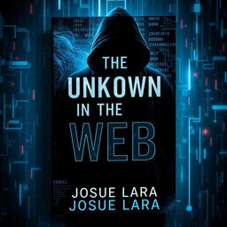 A captivating and mysterious book cover for the novel titled 'The Unknown in the Web' by Josue Lara