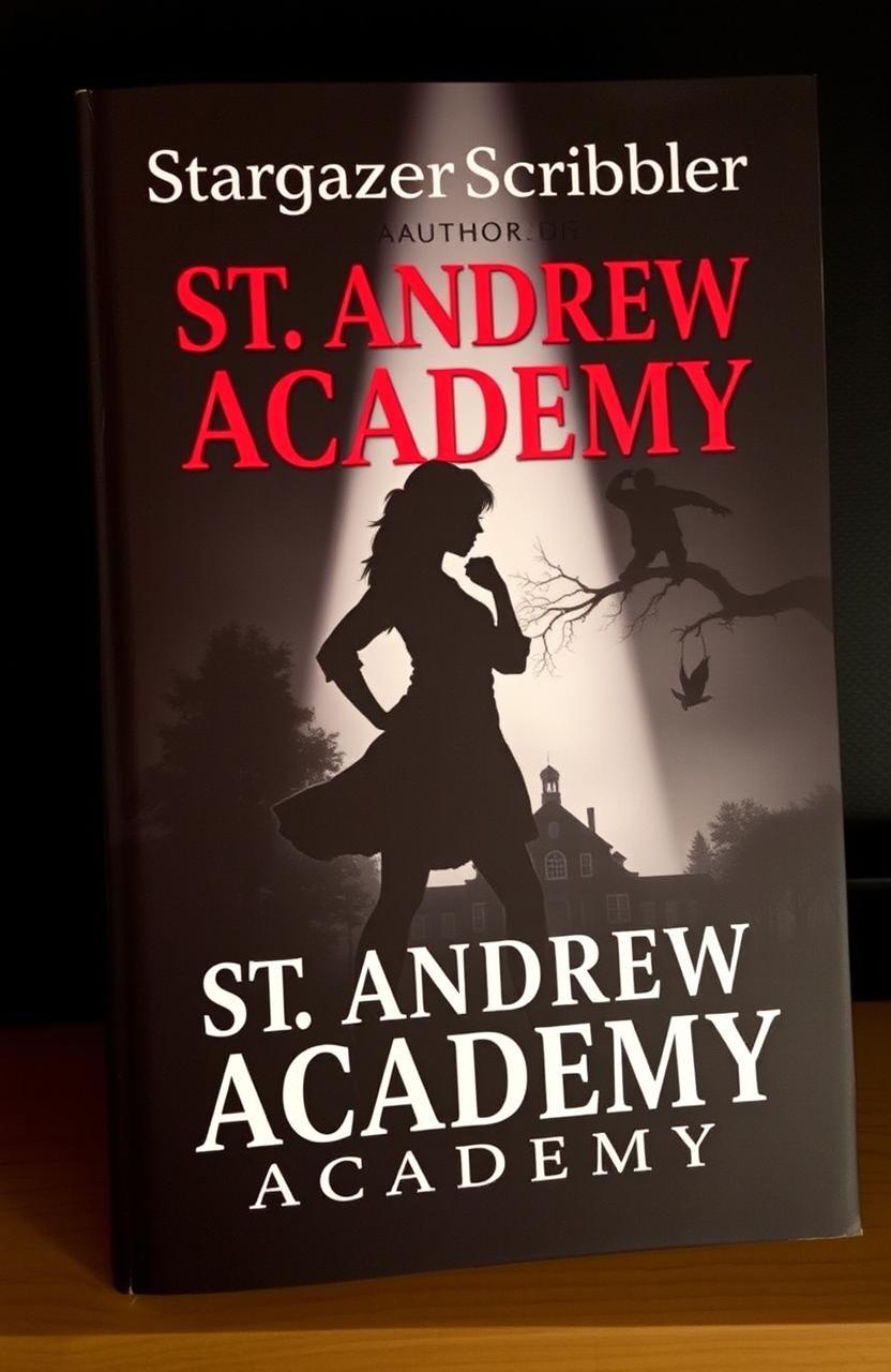 A dramatic book cover featuring a silhouette of a strong character named Rowan, standing defiantly with a spotlight illuminating her figure against a dark background