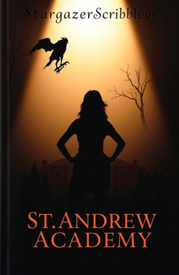 A dramatic book cover featuring a silhouette of a strong, confident woman named Rowan standing defiantly, illuminated by a spotlight against a dark background