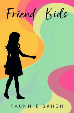 A silhouette of a girl and a boy shaking hands, featured prominently against a vibrant, colorful background