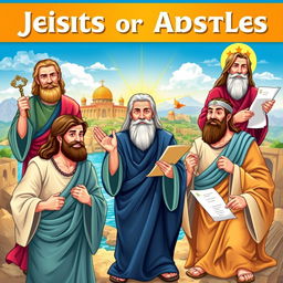 A vibrant illustration of the comparison between various apostles, each depicted with unique traits and activities symbolizing their characteristics