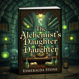 A captivating book cover design for 'The Alchemist's Daughter' by Esmeralda Stone