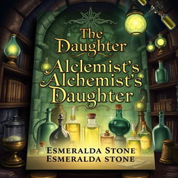 A captivating book cover design for 'The Alchemist's Daughter' by Esmeralda Stone