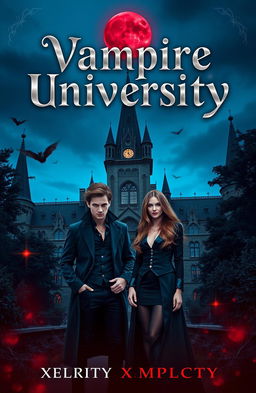 A captivating book cover design for 'Vampire University' by XMPLCTY