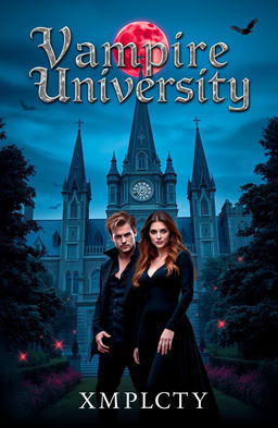 A captivating book cover design for 'Vampire University' by XMPLCTY