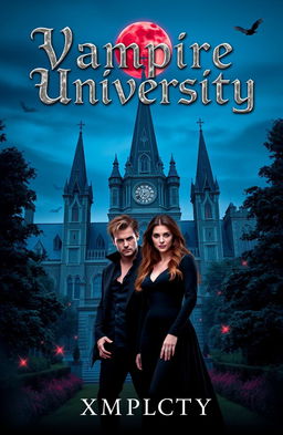 A captivating book cover design for 'Vampire University' by XMPLCTY