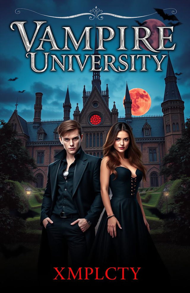 A captivating book cover design for 'Vampire University' by XMPLCTY