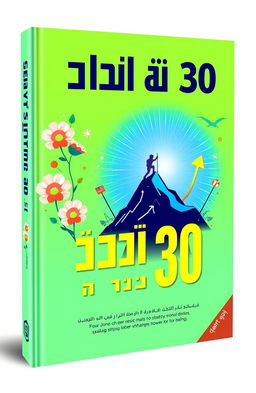 A professional and inspirational book cover for 'نجاحك في 30 يومًا', featuring a bright and uplifting color palette including vibrant blue and green