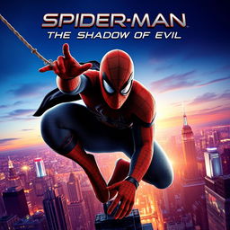 A dynamic and visually striking movie poster featuring Spider-Man in a realistic human form, embodying the spirit of a heroic and acrobatic character