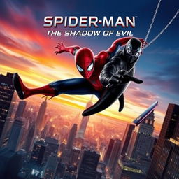 A dynamic and visually striking movie poster featuring Spider-Man in a realistic human form, embodying the spirit of a heroic and acrobatic character