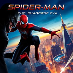 A dynamic and visually striking movie poster featuring Spider-Man in a realistic human form, embodying the spirit of a heroic and acrobatic character