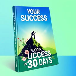 A professional and inspiring book cover for 'Your Success in 30 Days', featuring a vibrant color palette of blue and green