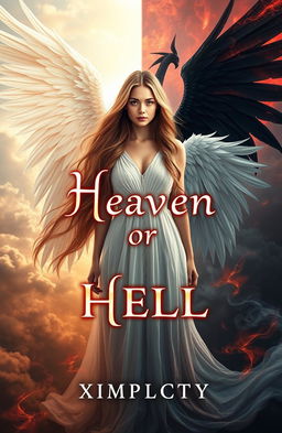 A captivating book cover for the fantasy novel "Heaven or Hell" by XMPLCTY