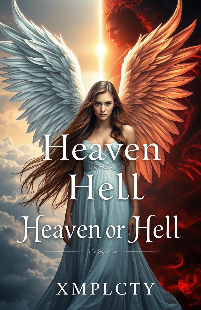 A captivating book cover for the fantasy novel "Heaven or Hell" by XMPLCTY