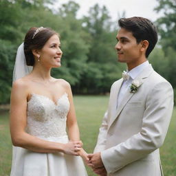 Visualize the journey of two siblings who argue frequently, but over time, mature and grow closer, eventually standing together at one of their weddings