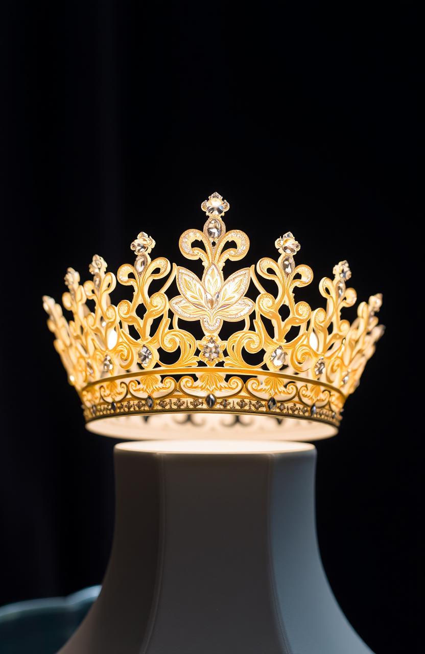 A beautifully crafted Crown of Purity, adorned with radiant gemstones that shimmer in the light