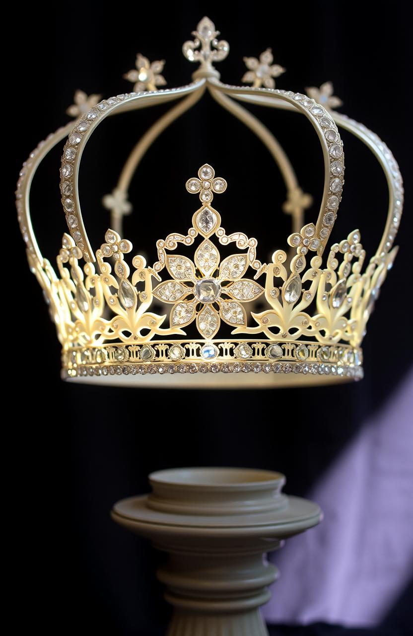 A beautifully crafted Crown of Purity, adorned with radiant gemstones that shimmer in the light