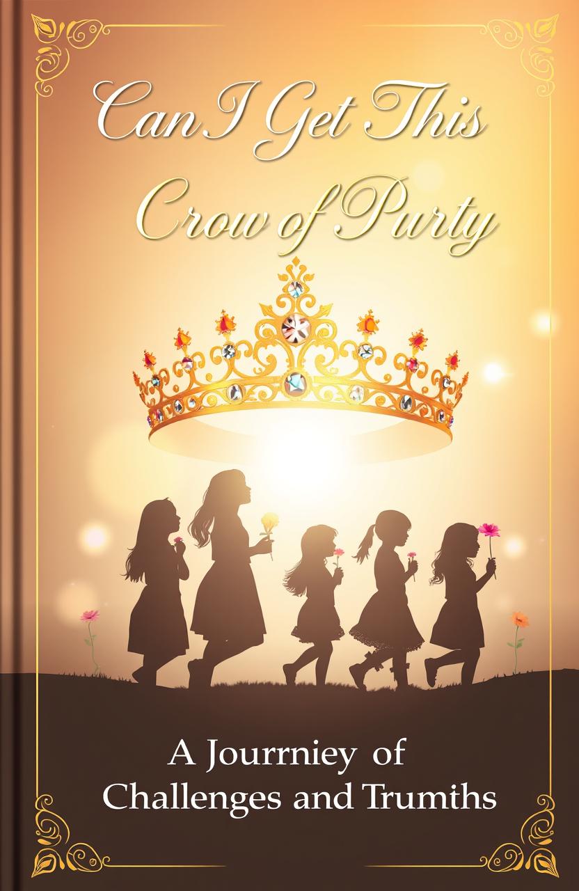 A beautiful and symbolic cover design for a book titled 'Can I Get This Crown of Purity 👑'