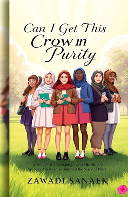 A visually captivating book cover for a thoughtful and inspiring novel titled 'Can I Get This Crown of Purity' by Zawadi Sanaek