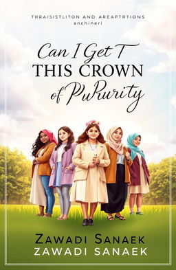 A visually captivating book cover for a thoughtful and inspiring novel titled 'Can I Get This Crown of Purity' by Zawadi Sanaek