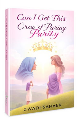 A motivational and inspiring book cover design for 'Can I Get This Crown of Purity' by Zawadi Sanaek, focusing on young girls overcoming challenges in their journey towards sexual purity