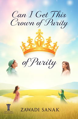 A motivational and inspiring book cover design for 'Can I Get This Crown of Purity' by Zawadi Sanaek, focusing on young girls overcoming challenges in their journey towards sexual purity