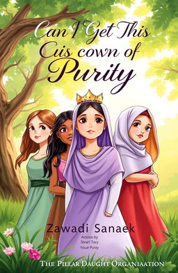 A beautifully illustrated cover for a book titled 'Can I Get This Crown of Purity' by Zawadi Sanaek